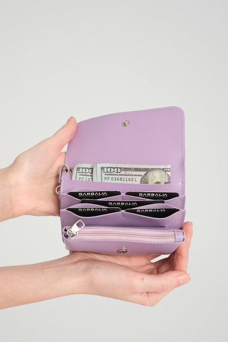 Zoozie Bags Cartera Lila Mujer 100% Piel de PU Elegante y Sofisticada para Uso Diario y Noche